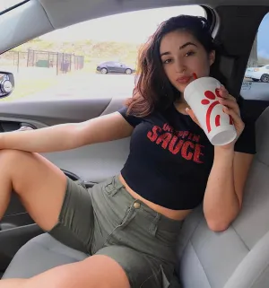 Red Glitter Drippin Sauce | Crop Top Tee