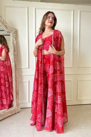 Red Ikkat Indo Fusion Set