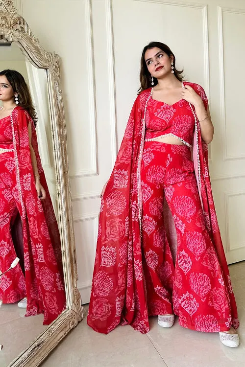 Red Ikkat Indo Fusion Set