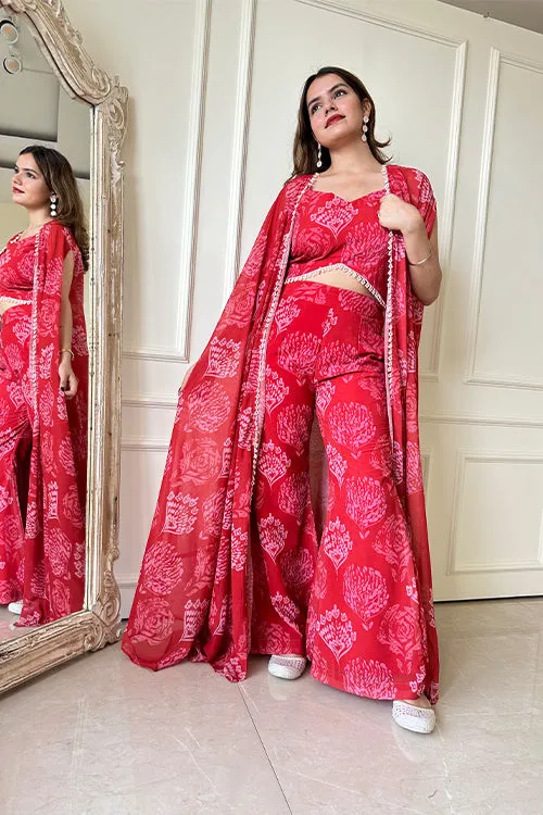Red Ikkat Indo Fusion Set