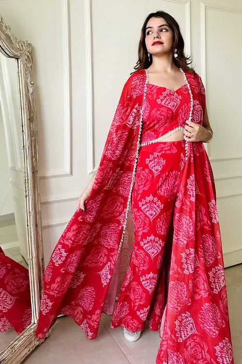 Red Ikkat Indo Fusion Set