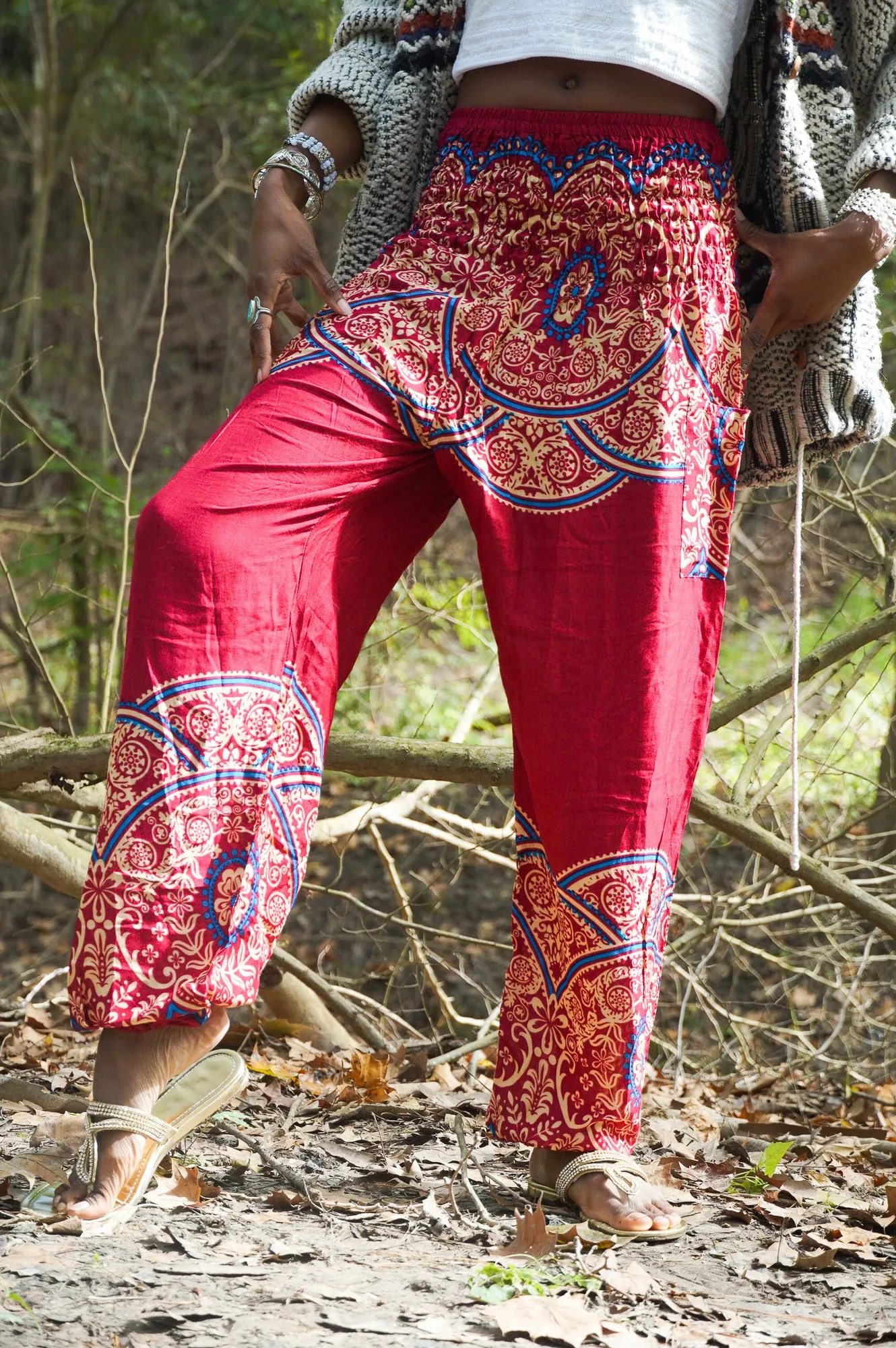 Red Luna Mandala Harem Pants
