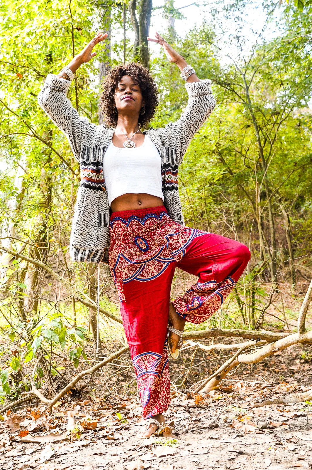Red Luna Mandala Harem Pants