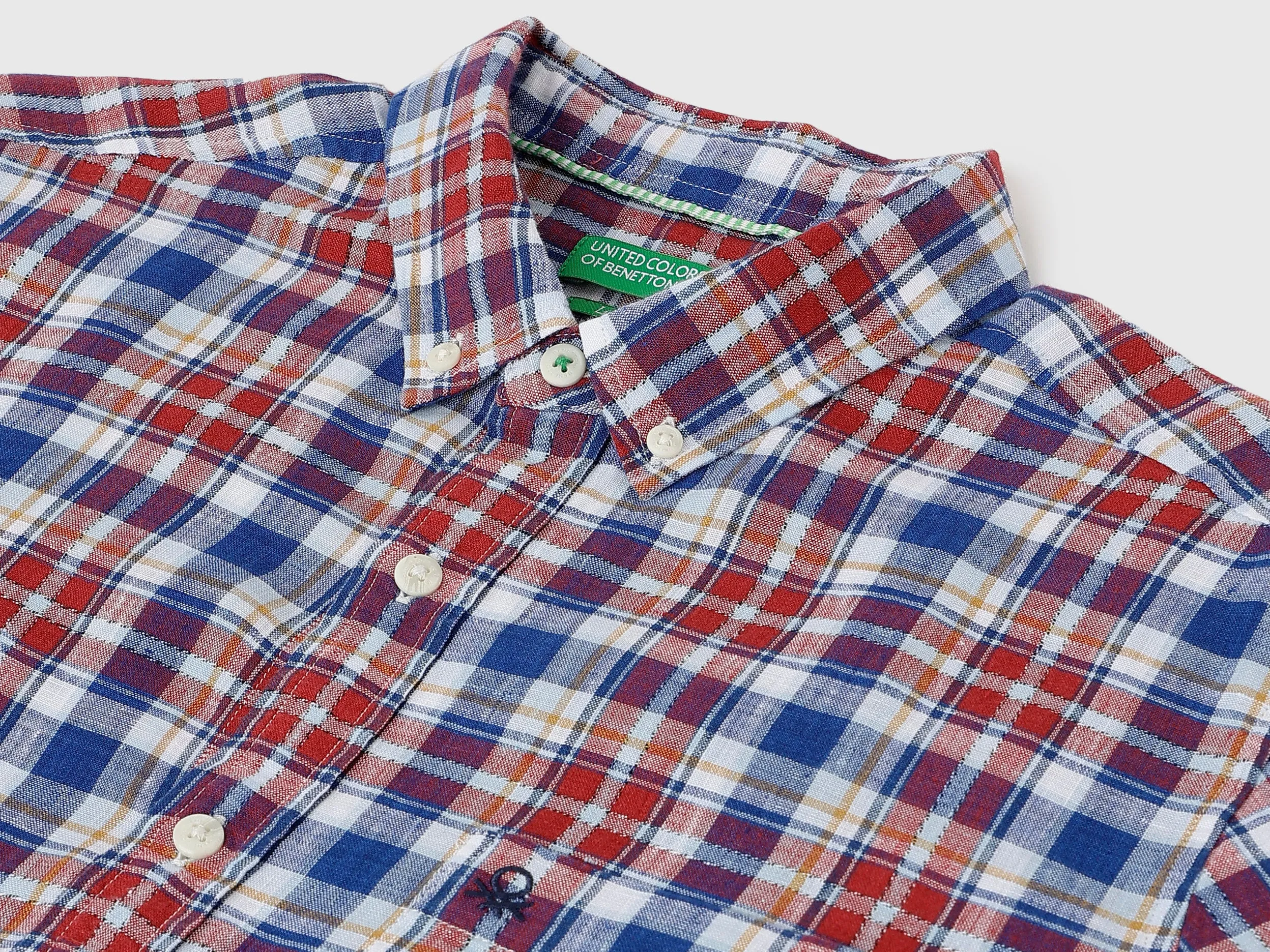 Regular Fit Collared Neck Checkered Shirts