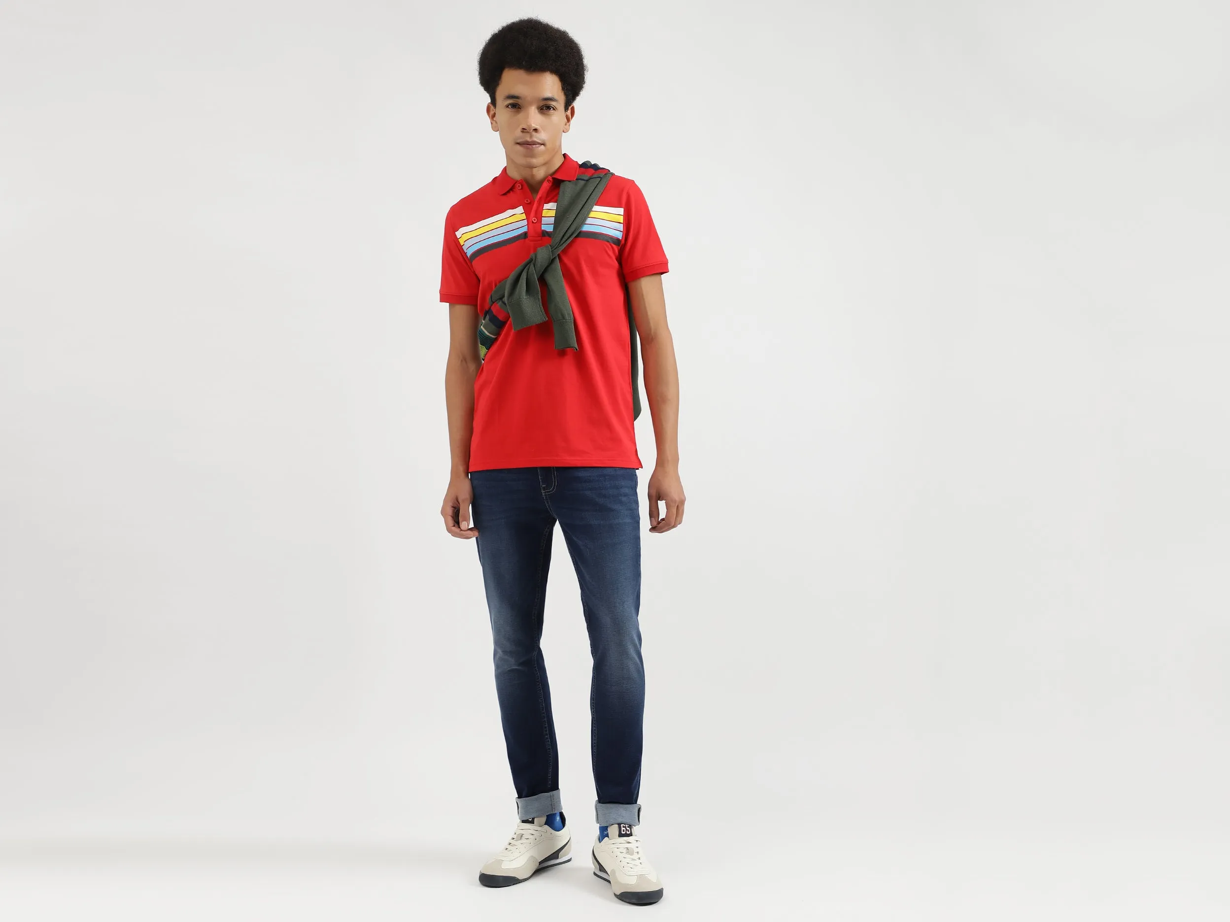 Regular Fit Polo Neck Printed T-Shirts