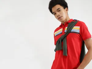 Regular Fit Polo Neck Printed T-Shirts