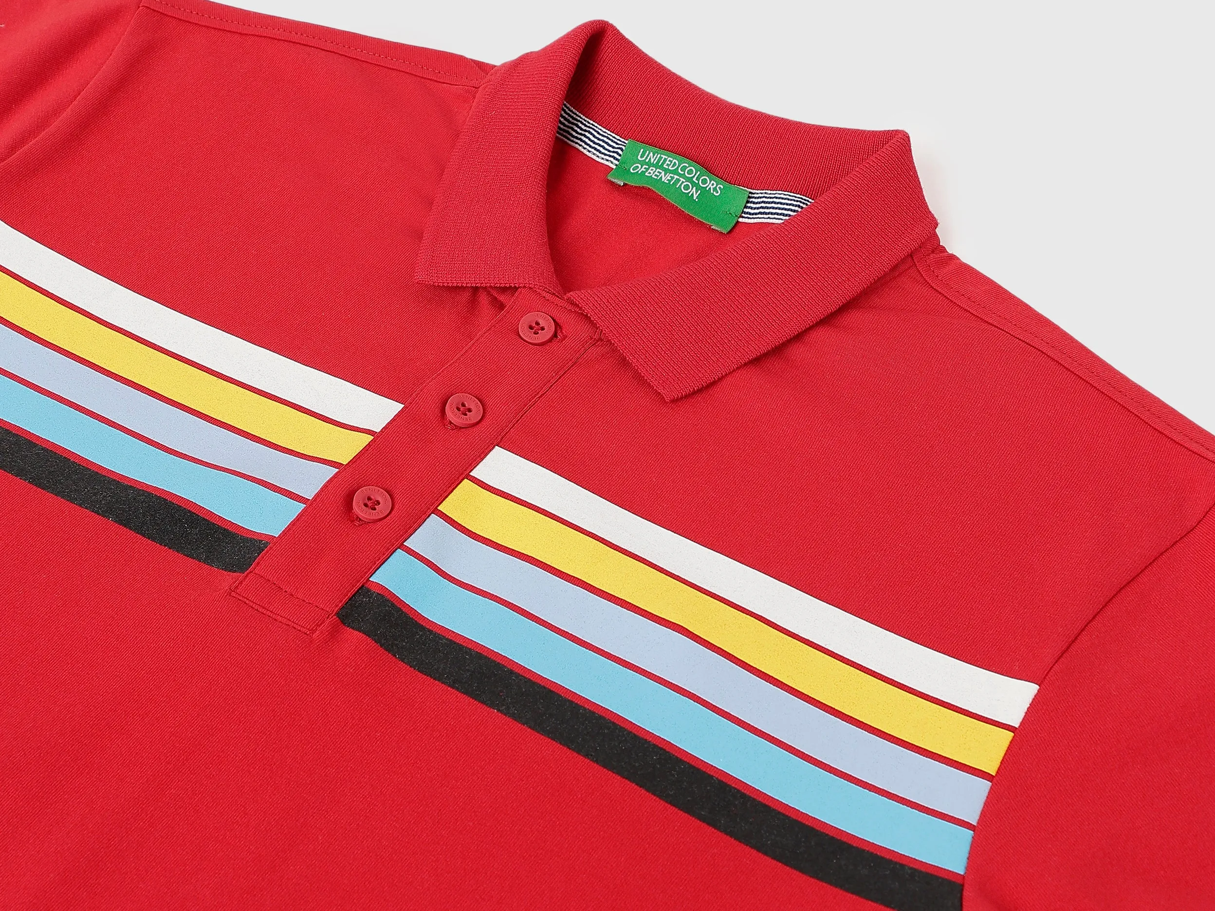 Regular Fit Polo Neck Printed T-Shirts