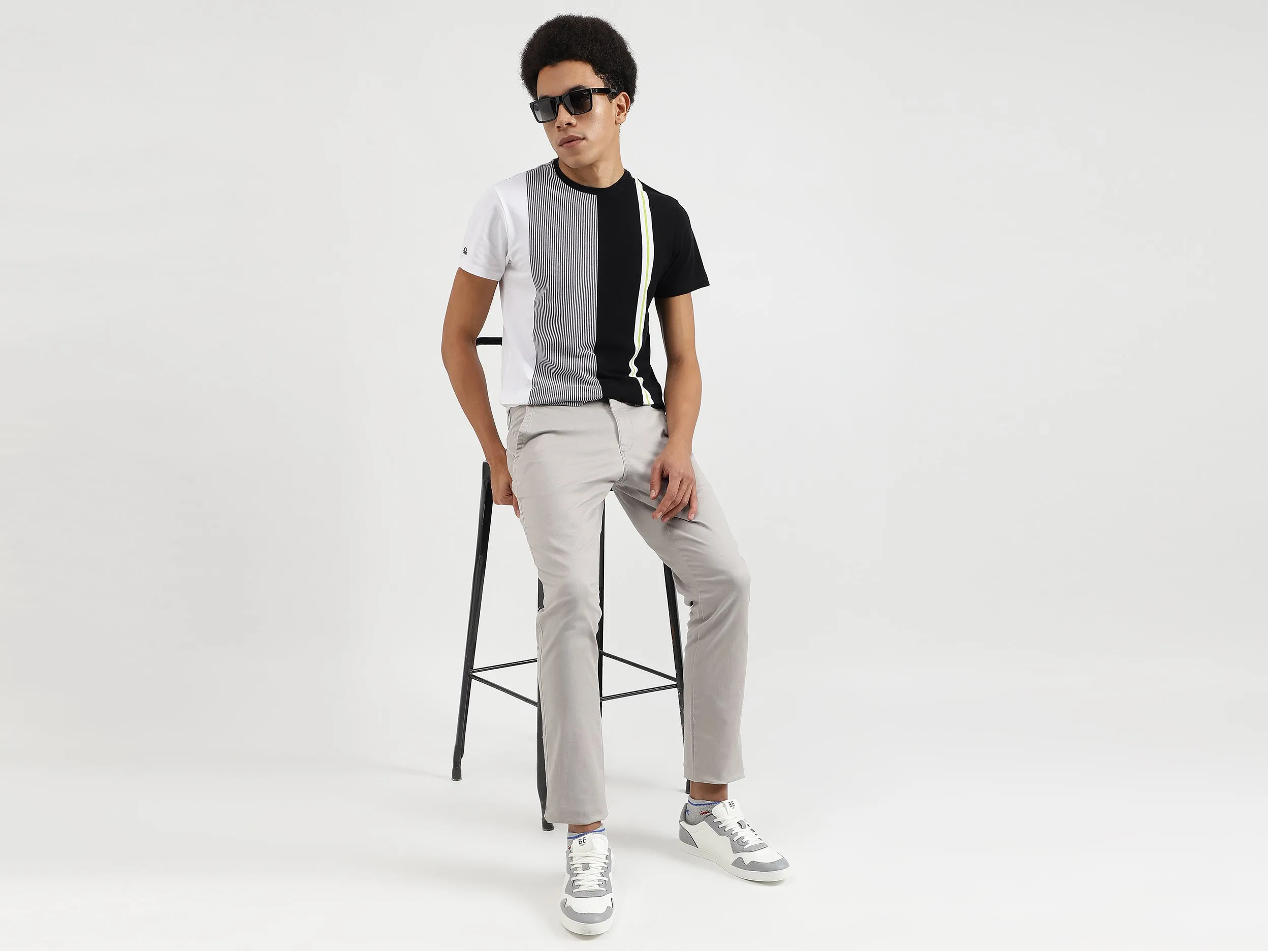 Regular Fit Round Neck Striped T-Shirts