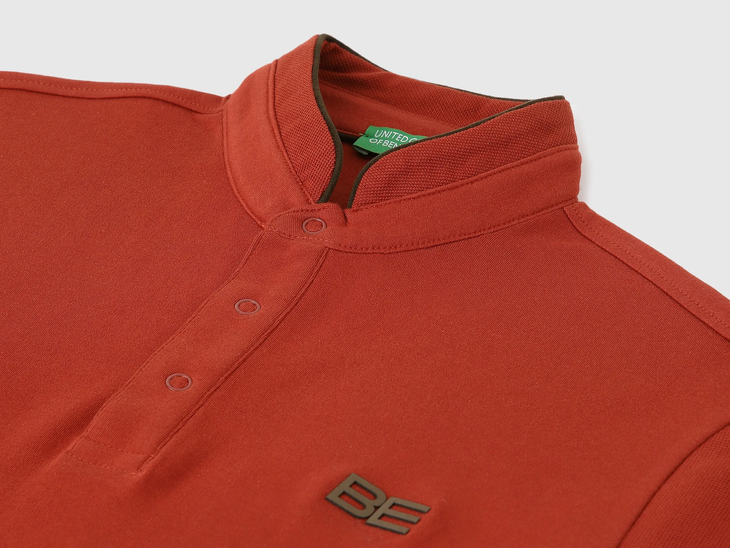 Regular Fit Stand Collar Solid T-shirts