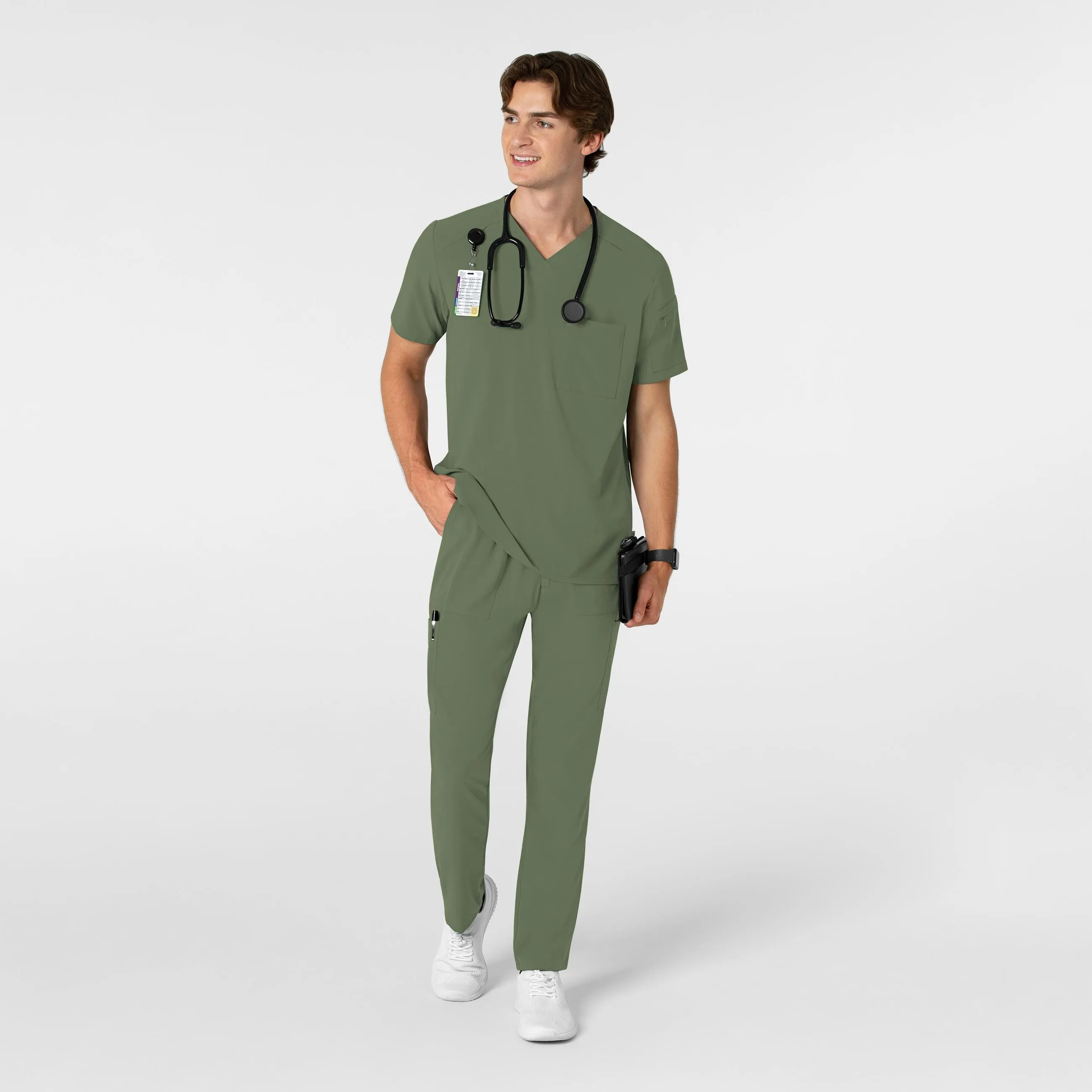 RENEW 5834 Men's Tapered Scrub Pants Olive