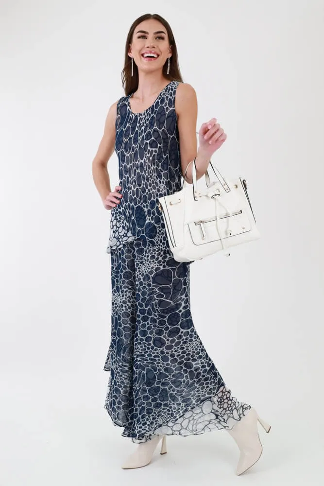 Reversible Flowy Pants - Blue