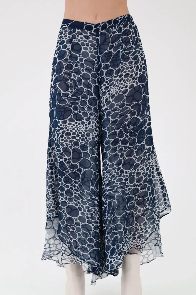 Reversible Flowy Pants - Blue