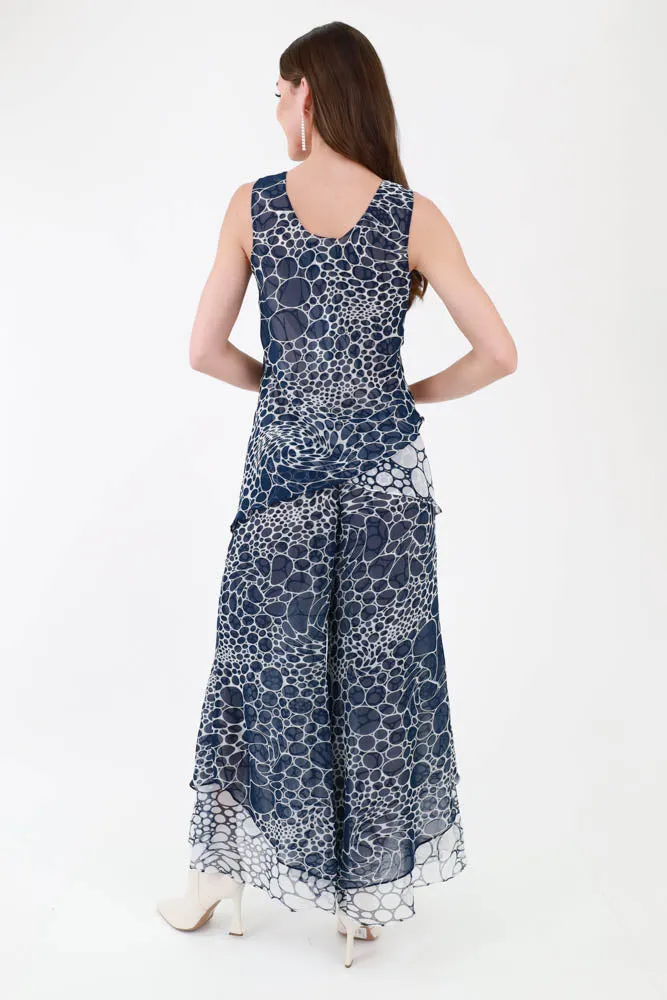 Reversible Flowy Pants - Blue