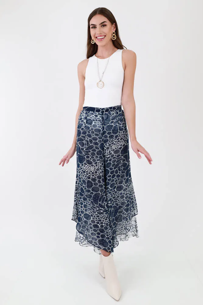 Reversible Flowy Pants - Blue