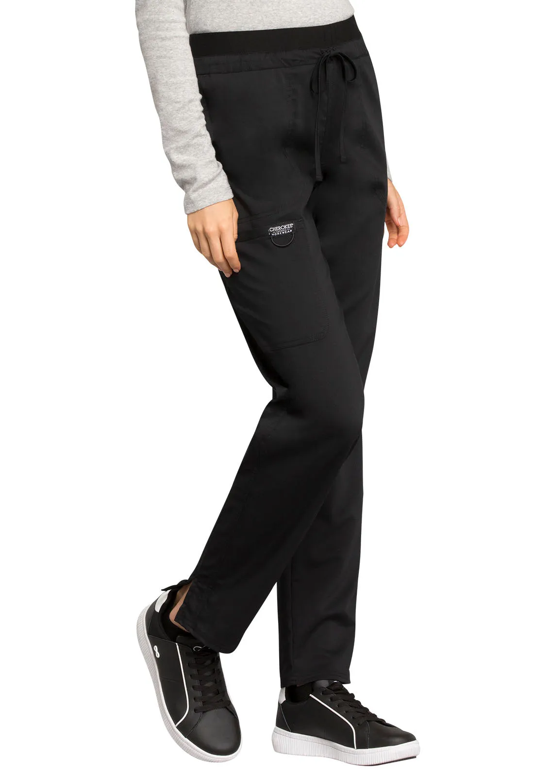 Revolution WW105 Mid Rise Tapered Leg Drawstring Pants Black