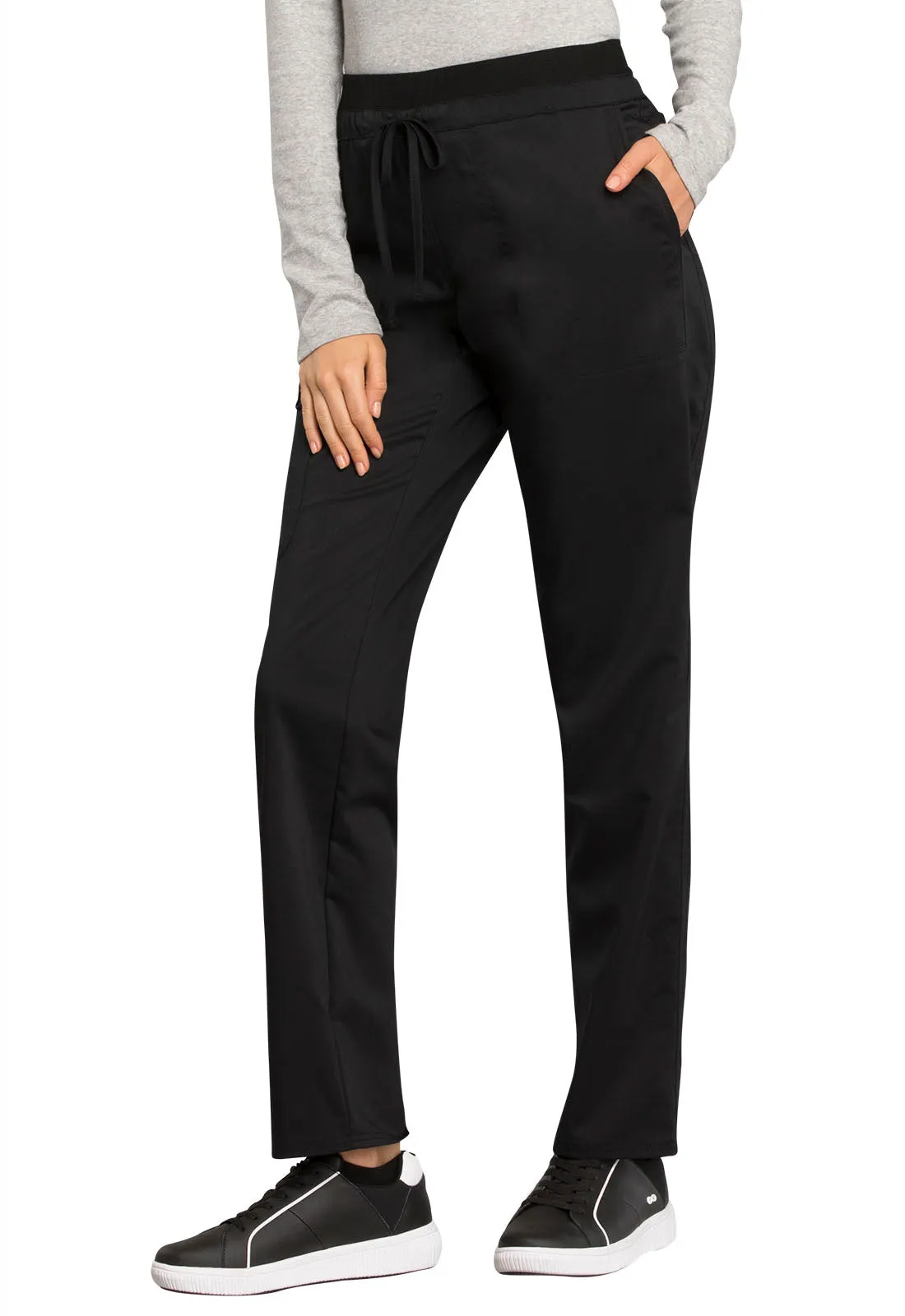 Revolution WW105 Mid Rise Tapered Leg Drawstring Pants Black