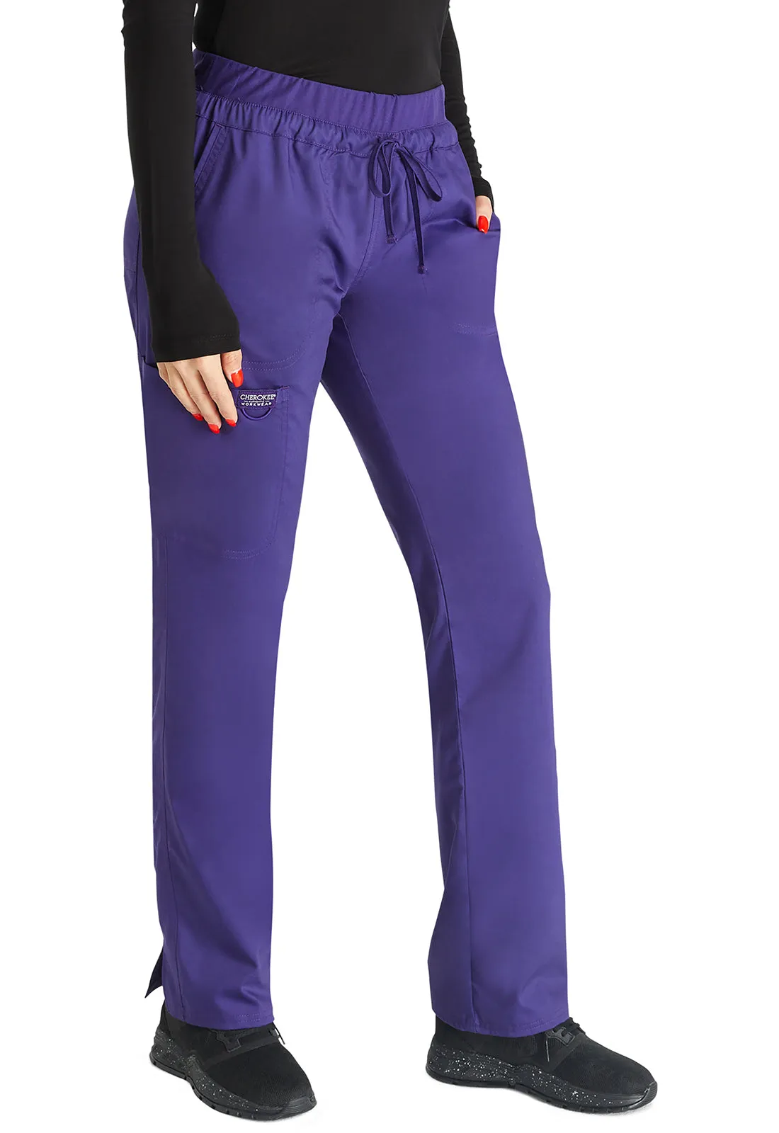Revolution WW105 Mid Rise Tapered Leg Drawstring Pants Grape