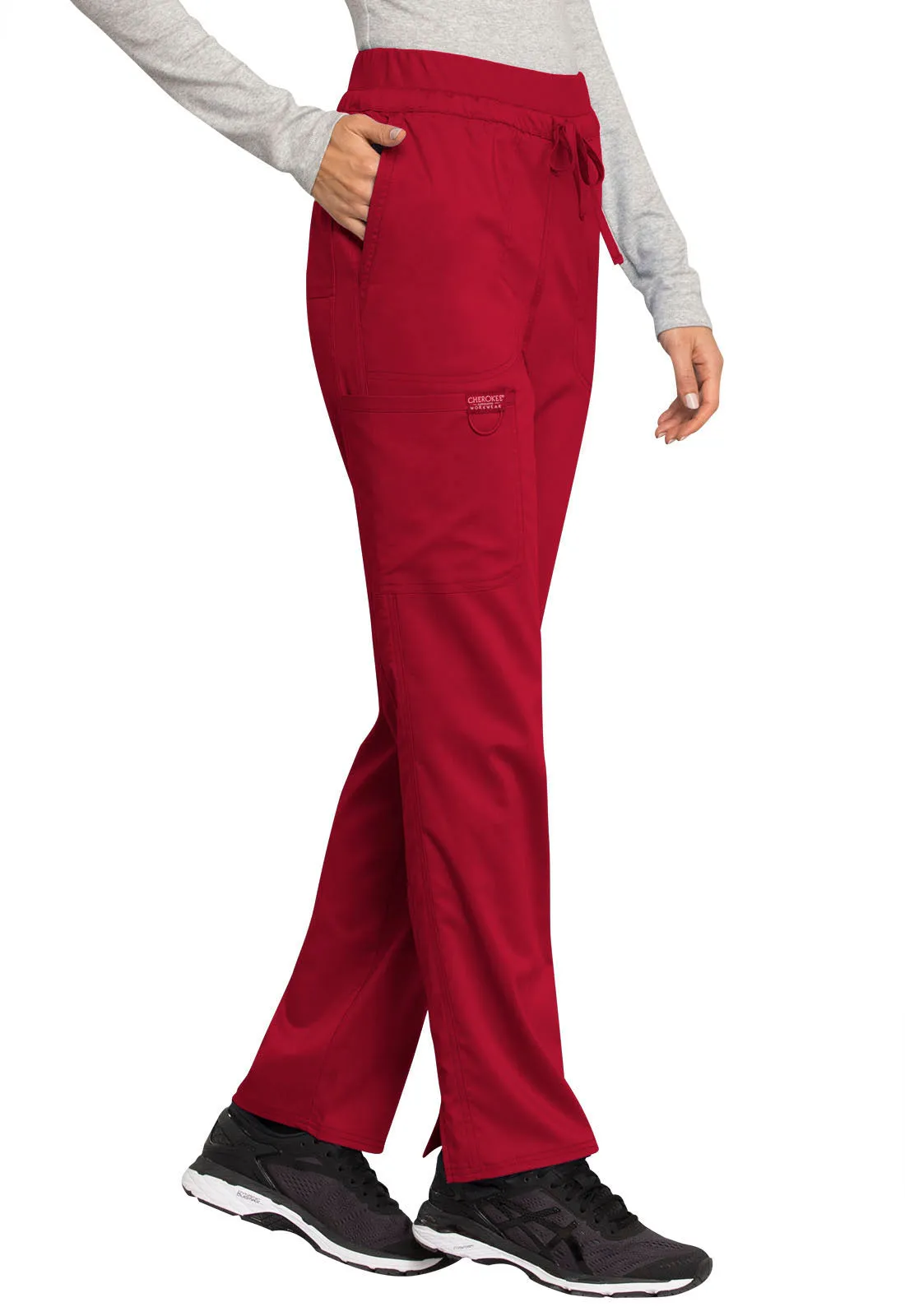 Revolution WW105 Mid Rise Tapered Leg Drawstring Pants Red