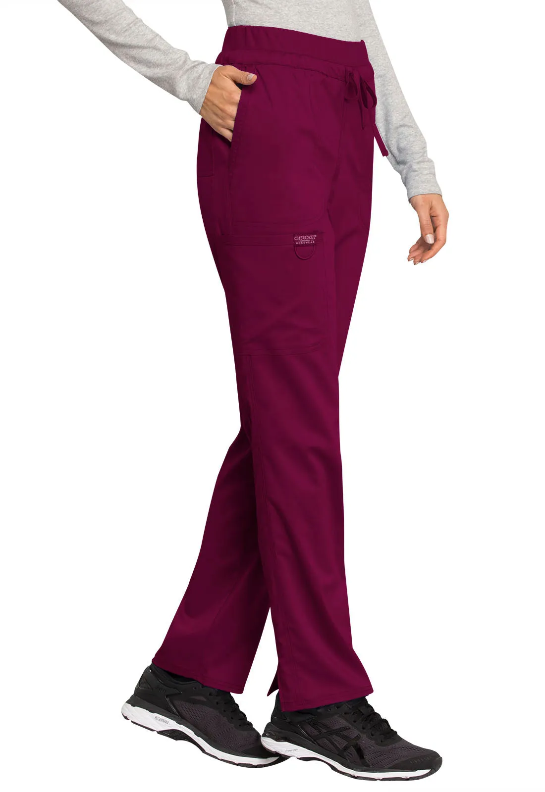Revolution WW105 Mid Rise Tapered Leg Drawstring Pants Wine