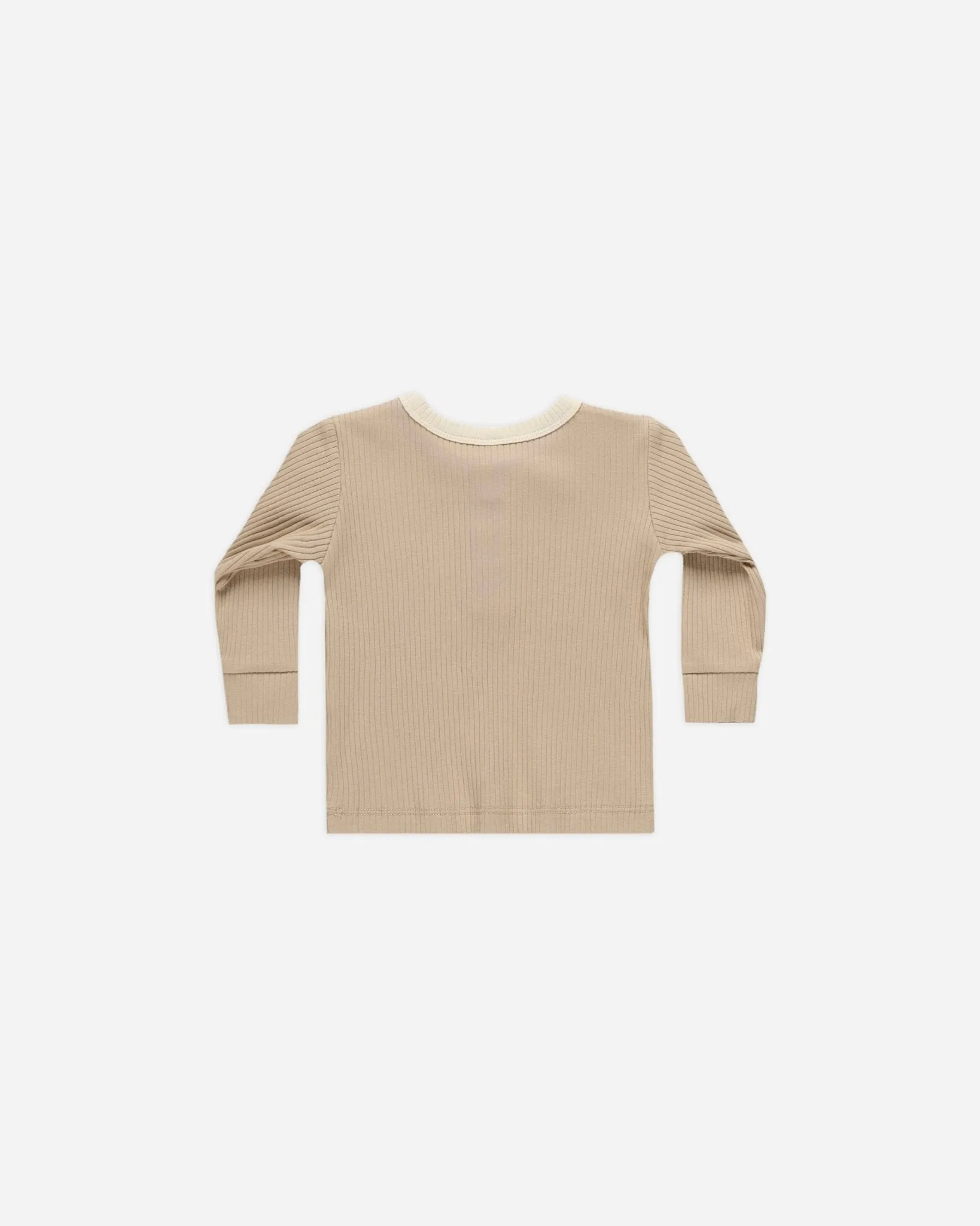 Ribbed Henley || Latte