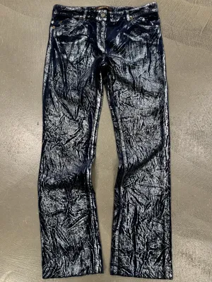 Roberto Cavalli waxed silver pants
