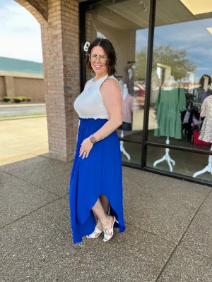 Royal Blue Scoop Skirt