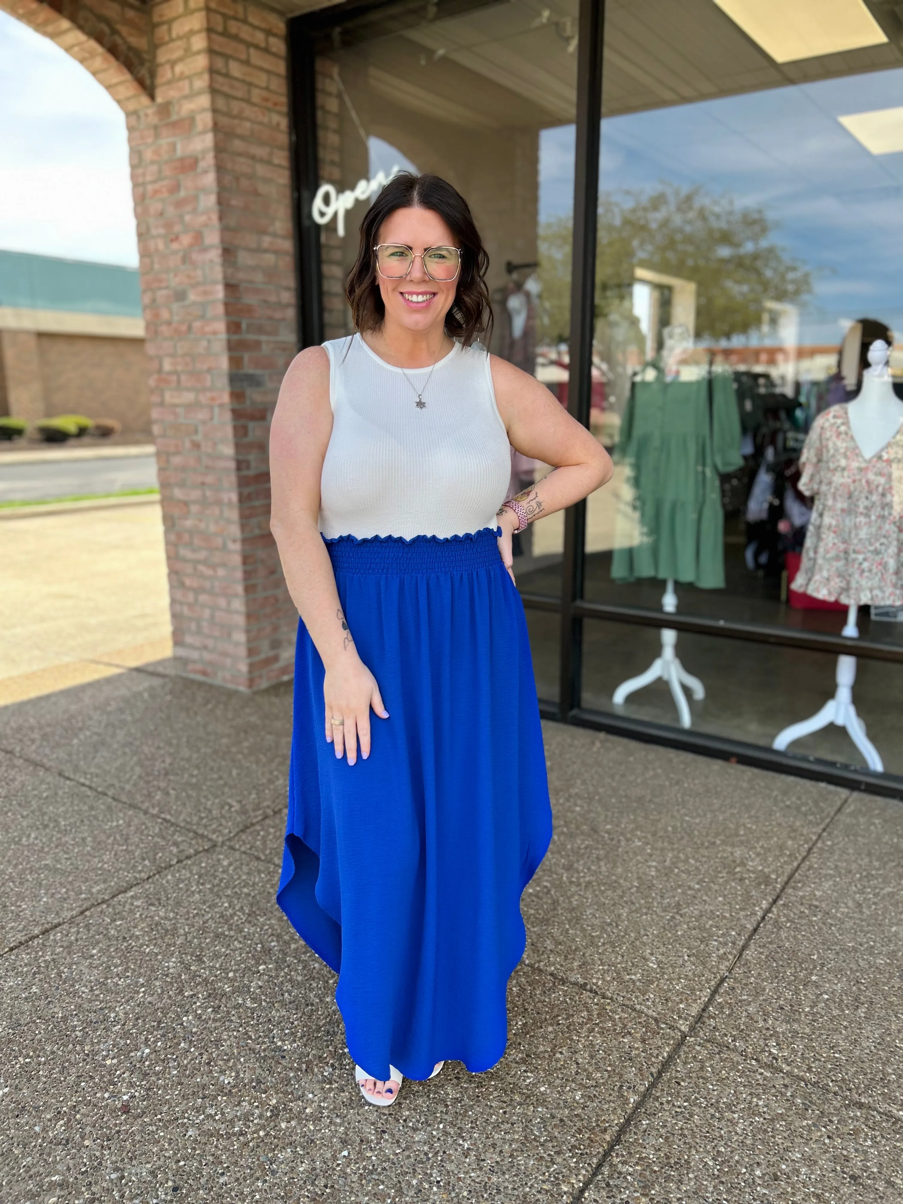 Royal Blue Scoop Skirt