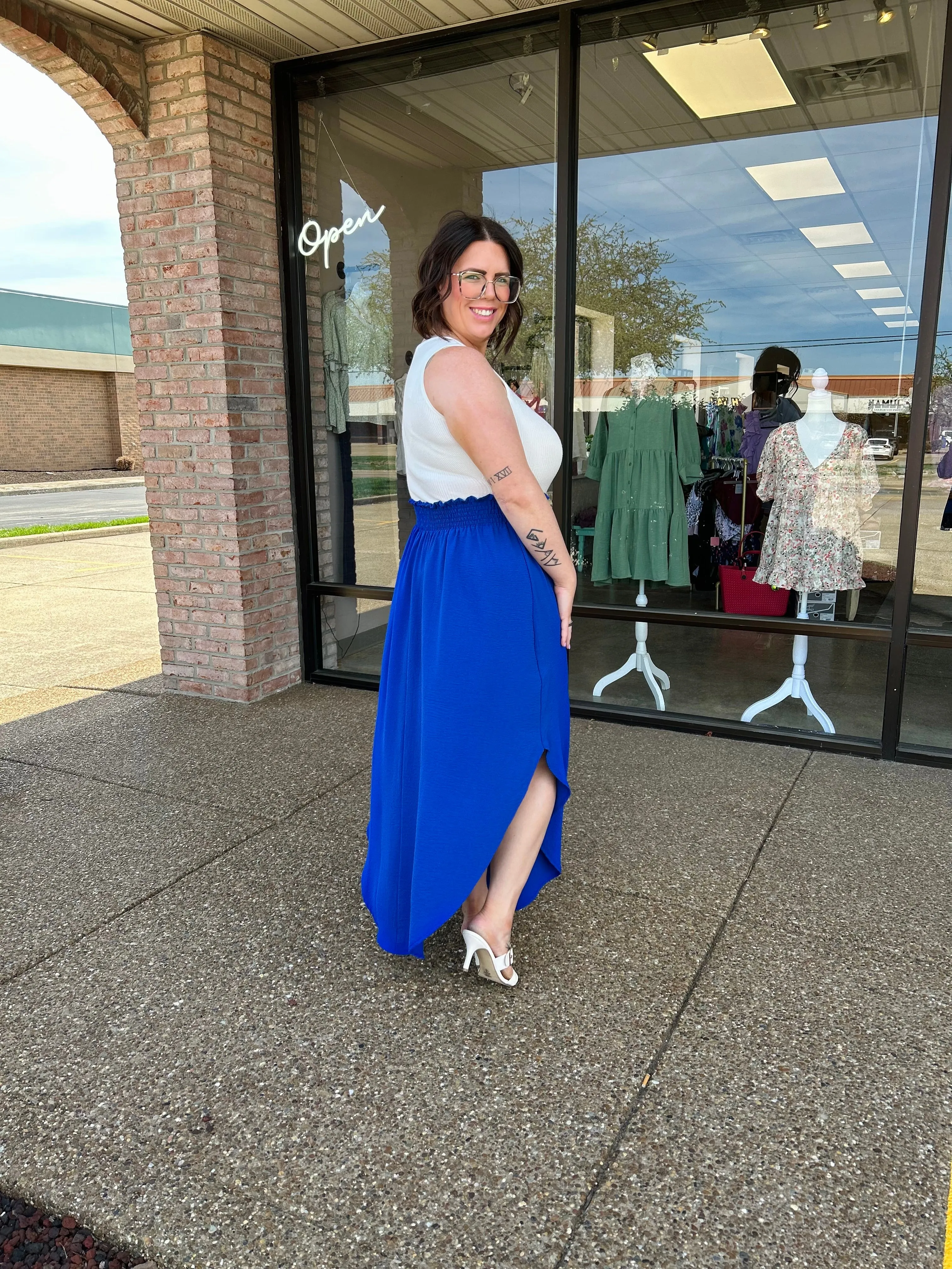 Royal Blue Scoop Skirt