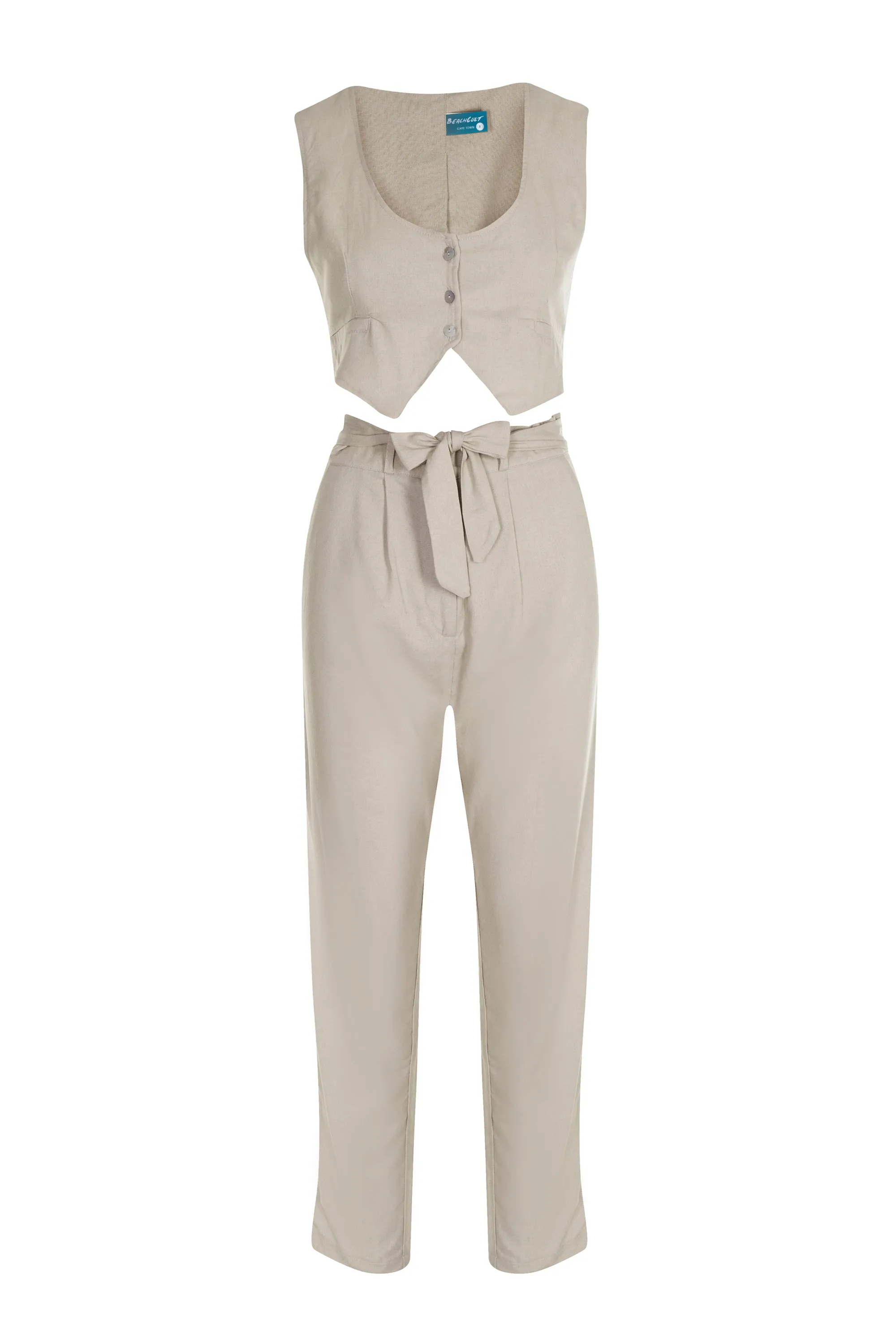 Sand -  Linen Tapered Pants