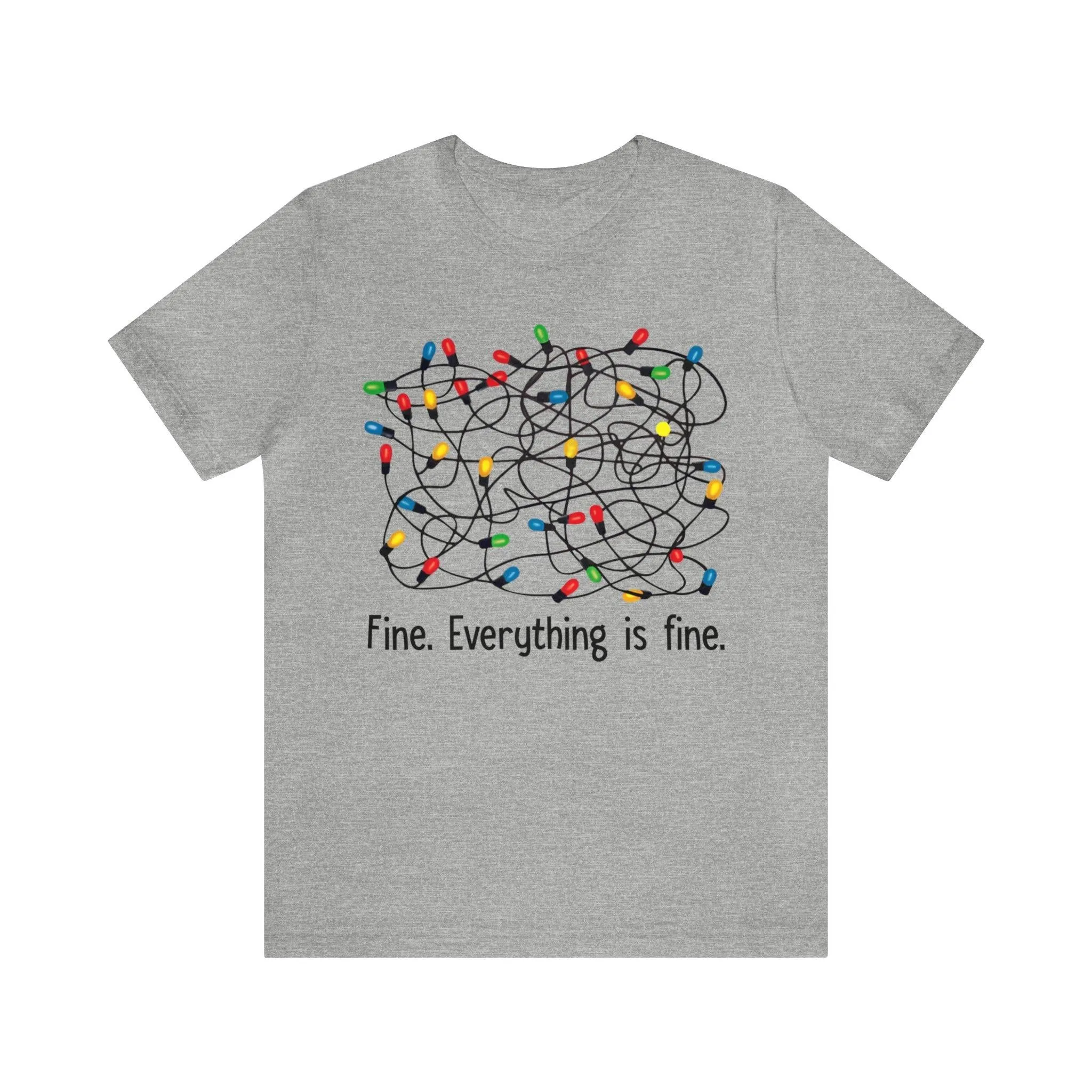 Sandjest Funny Christmas T-Shirt I'm Fine Everything Is Fine Gift for Friend Girl Women Men Boy