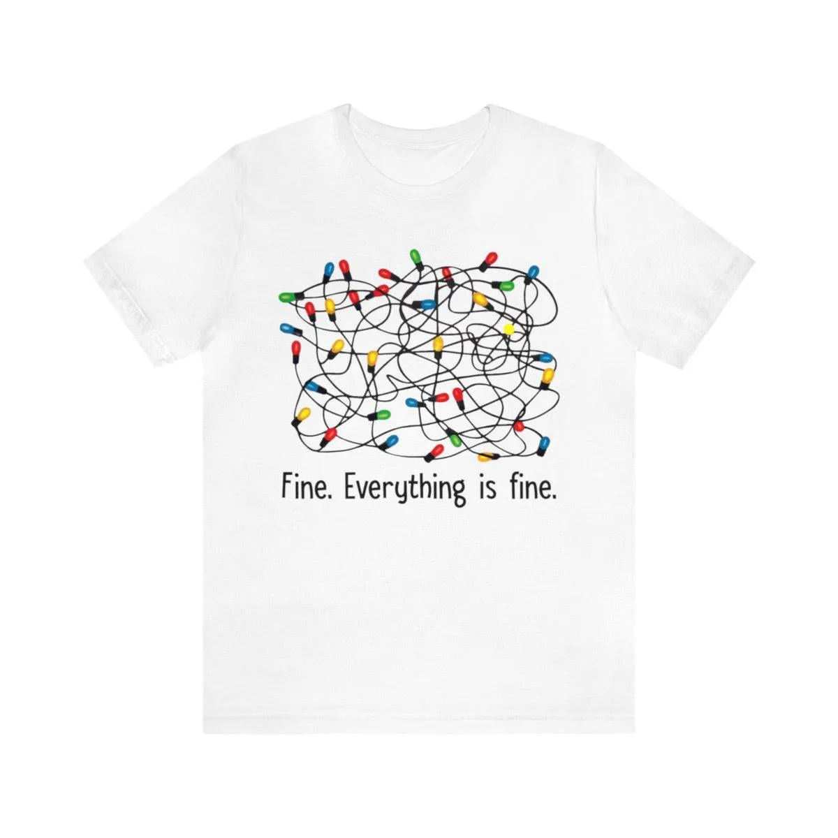 Sandjest Funny Christmas T-Shirt I'm Fine Everything Is Fine Gift for Friend Girl Women Men Boy