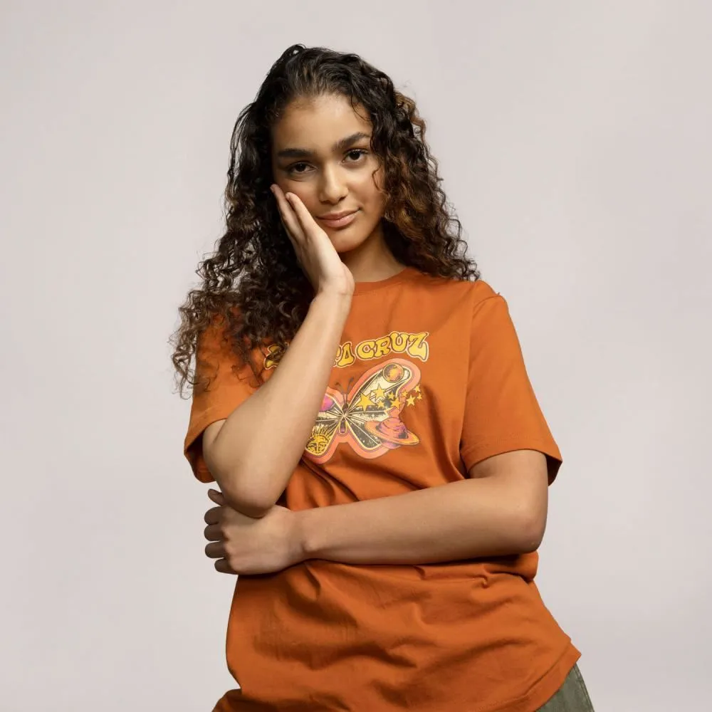 Santa Cruz Womens T-Shirt Galactic Butterfly - Ginger Biscuit