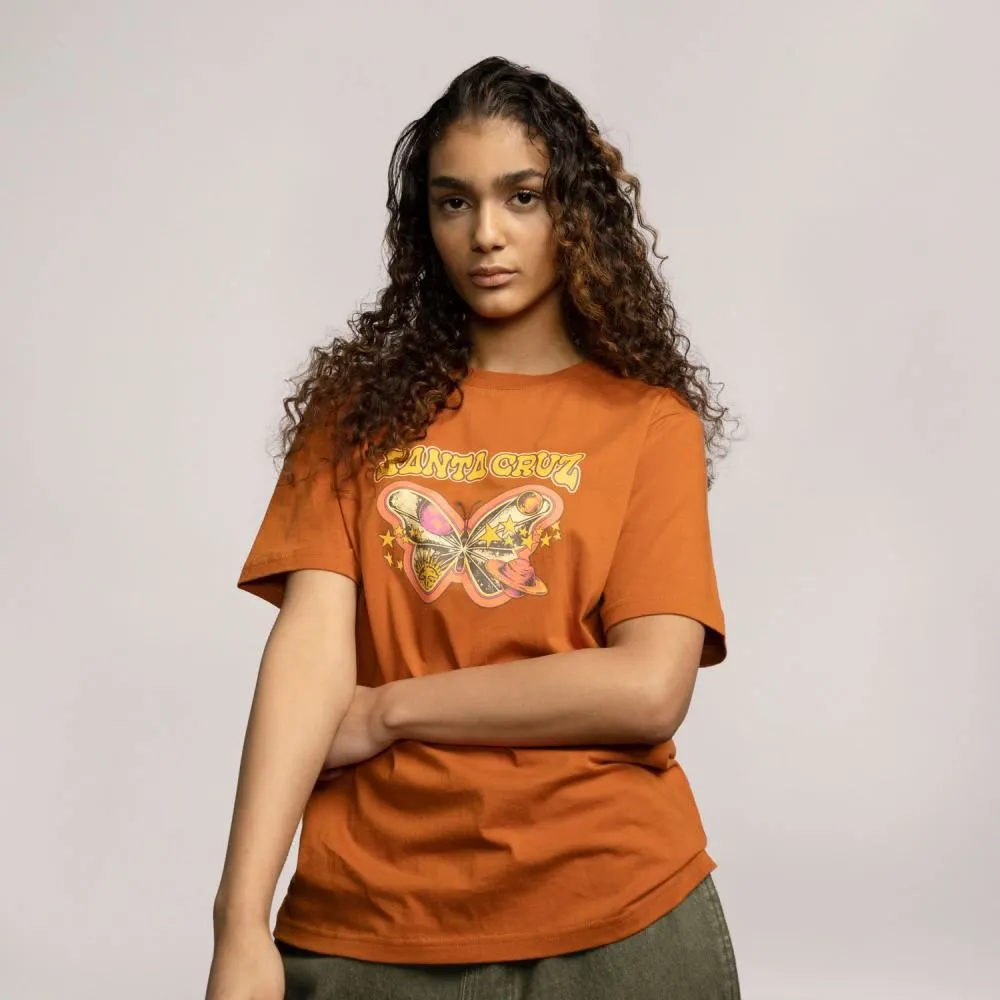 Santa Cruz Womens T-Shirt Galactic Butterfly - Ginger Biscuit