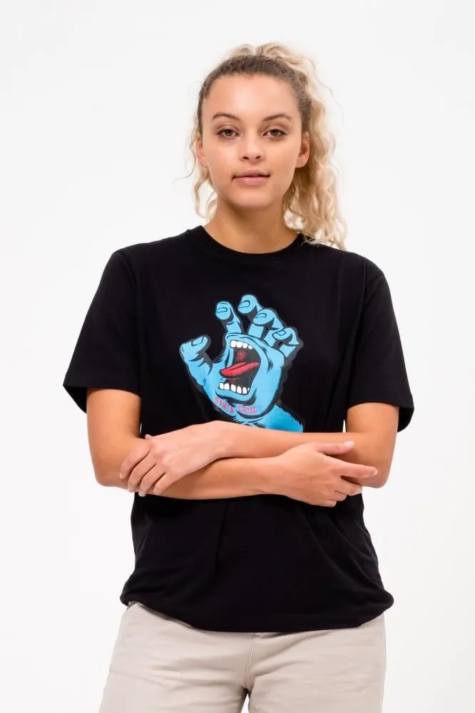Santa Cruz Womens T-Shirt Screaming Hand T-Shirt - Black
