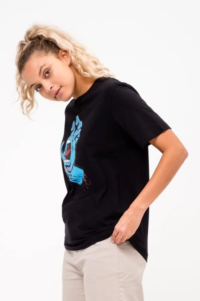 Santa Cruz Womens T-Shirt Screaming Hand T-Shirt - Black