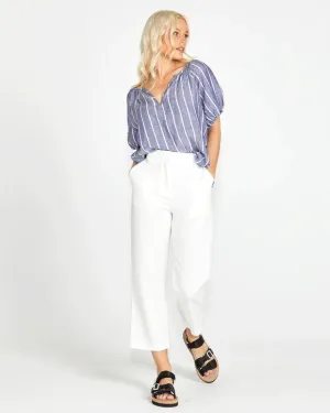 SASS BOWIE STRAIGHT LEG PANT WHITE