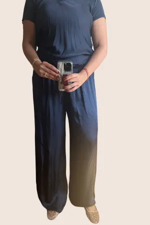 Satin navy pants