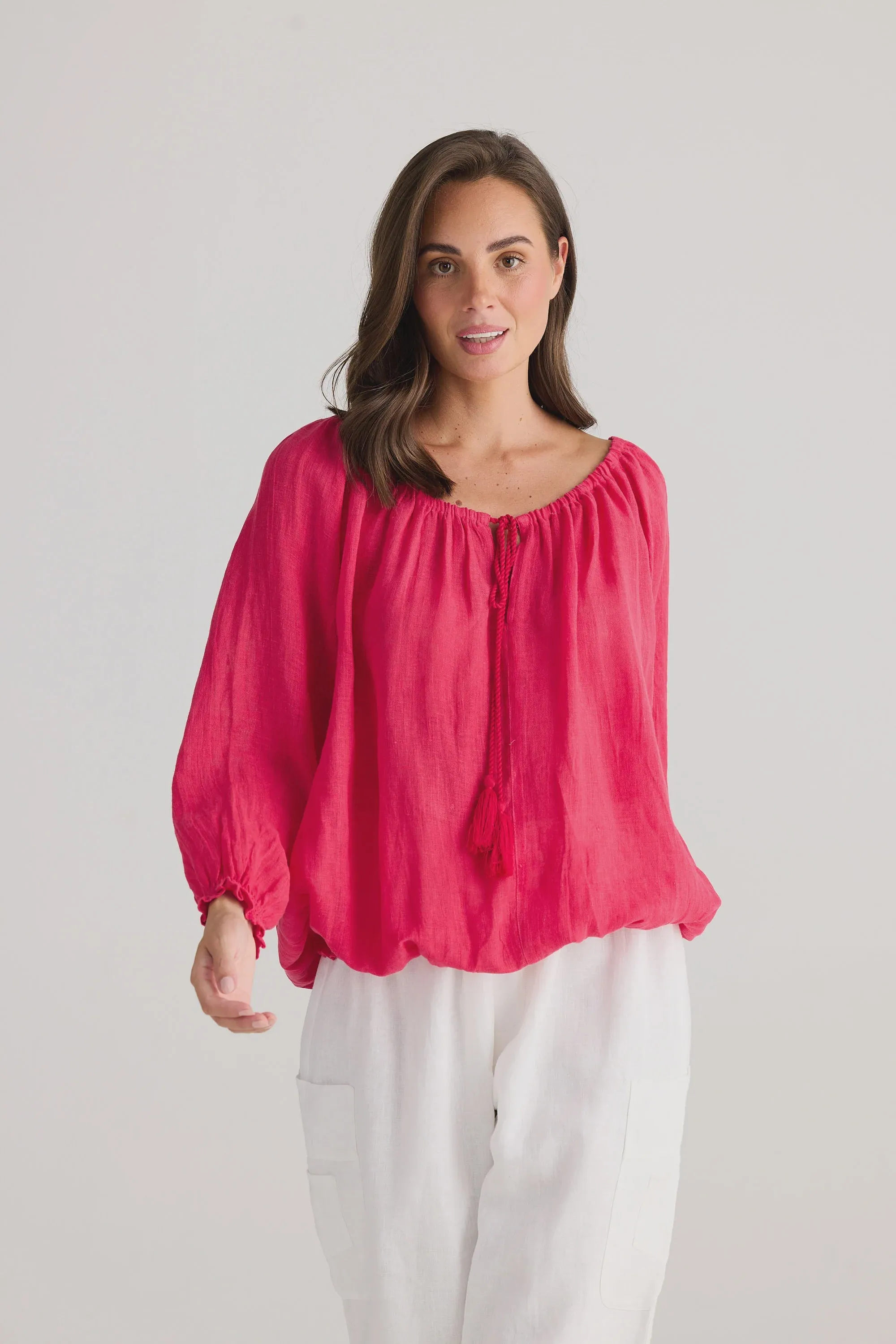 Seaside Top in Raspberry