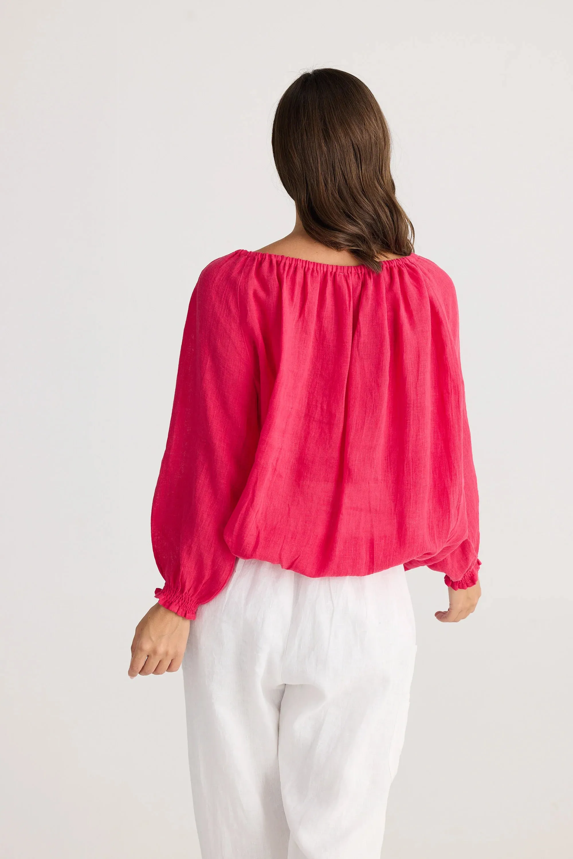 Seaside Top in Raspberry