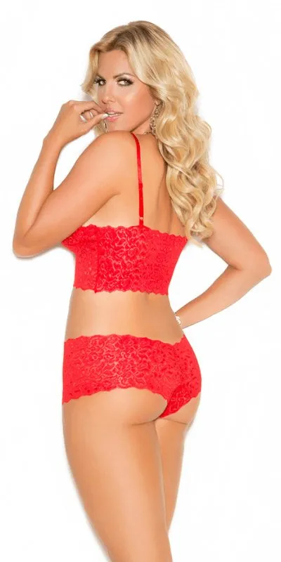 Sexy Unstoppable Plus Size Floral Lace Cami and Booty Shorts