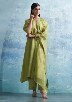 Sheen green kurta set