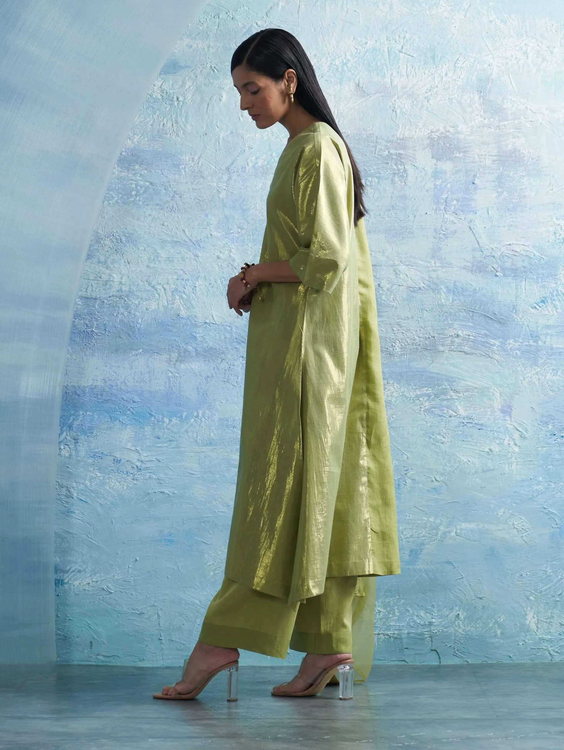Sheen green kurta set