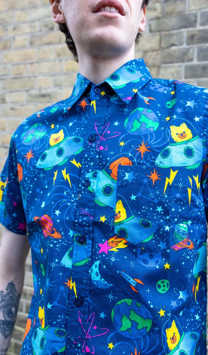 SIZE 3XL* Dogs in Space Short Sleeve Shirt