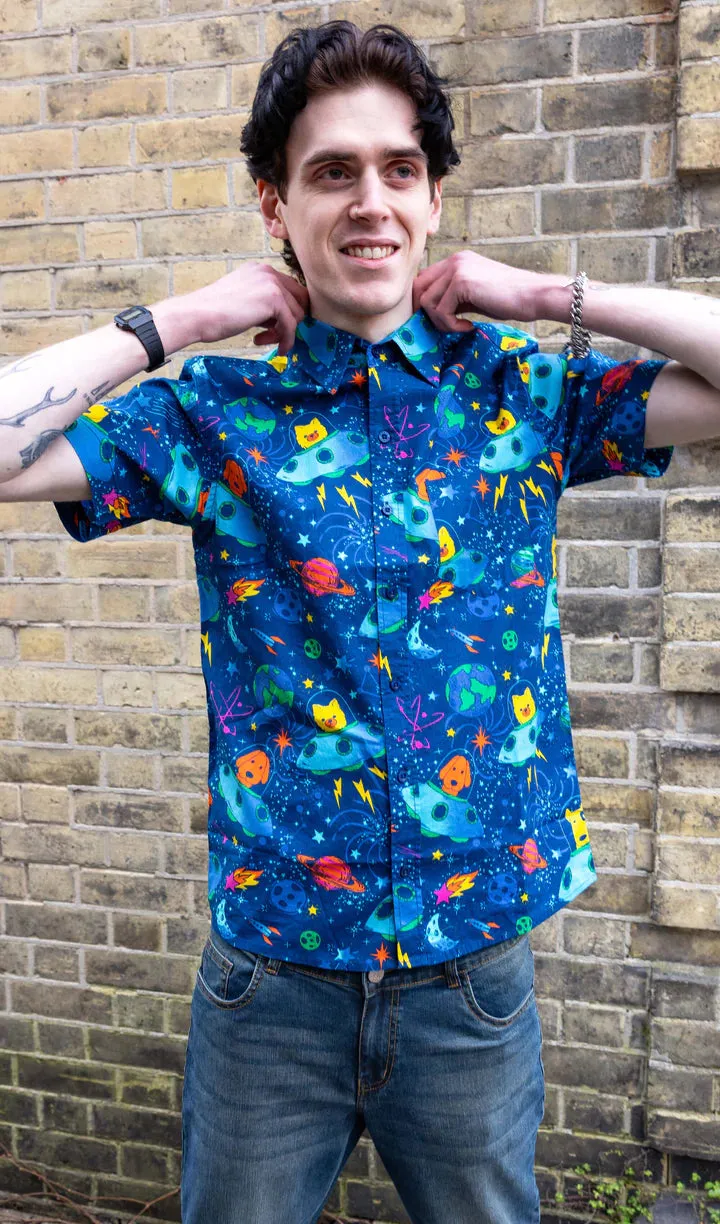 SIZE 3XL* Dogs in Space Short Sleeve Shirt