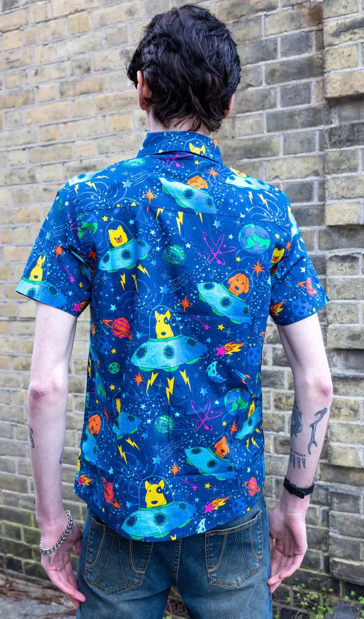 SIZE 3XL* Dogs in Space Short Sleeve Shirt