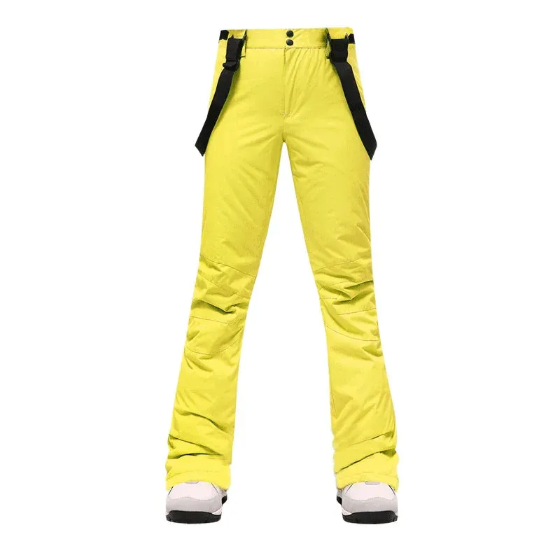 Ski Pants Women Thicken Windproof Waterproof Winter Snow Pants Outdoor Sports Snowboarding Warm Breathable Overalls