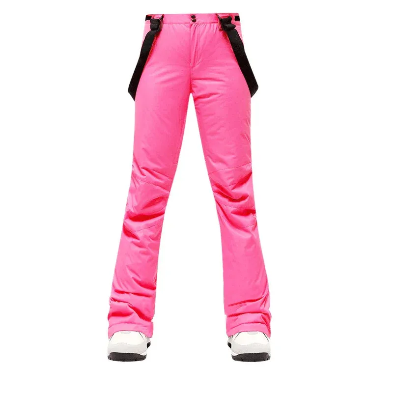 Ski Pants Women Thicken Windproof Waterproof Winter Snow Pants Outdoor Sports Snowboarding Warm Breathable Overalls