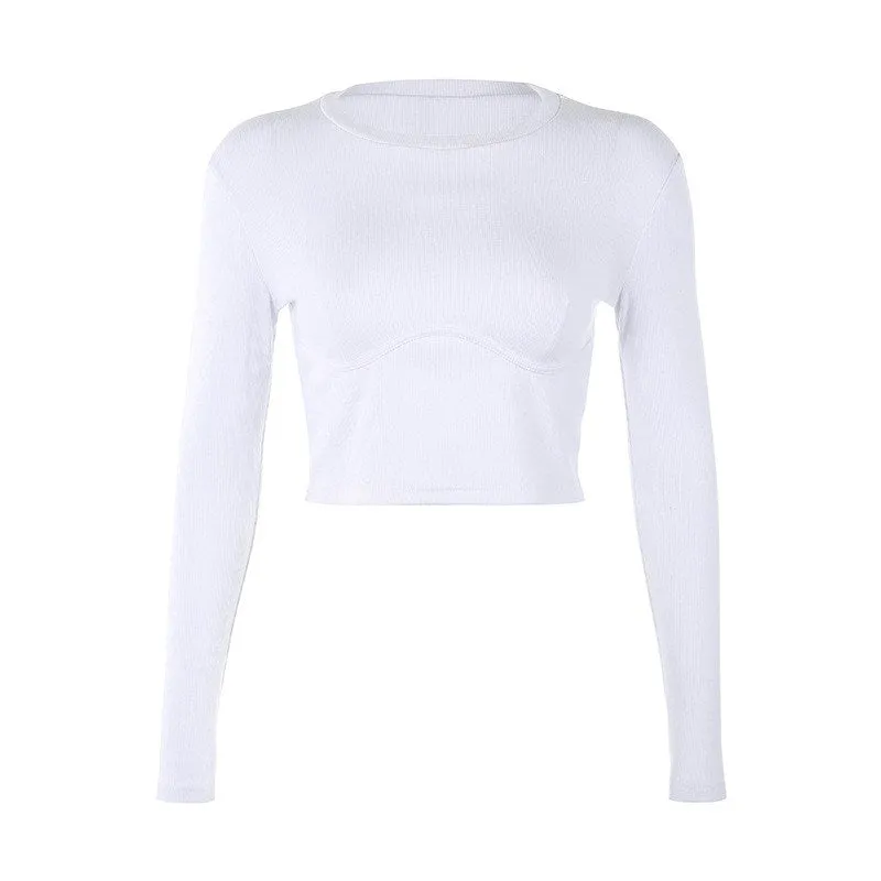 slim fit long sleeve t-shirt top KF81821