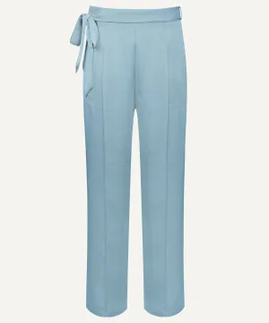 Soft Blue Satin Wide Legged Pants
