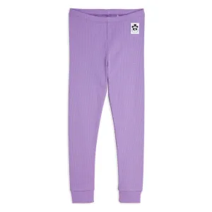 Solid Rib Leggings - Purple